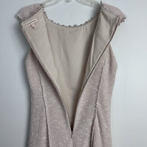 REBECCA TAYLOR Stretch Boucle Dress, Women's Size 6 Ivory Cream - Picture 14 of 16